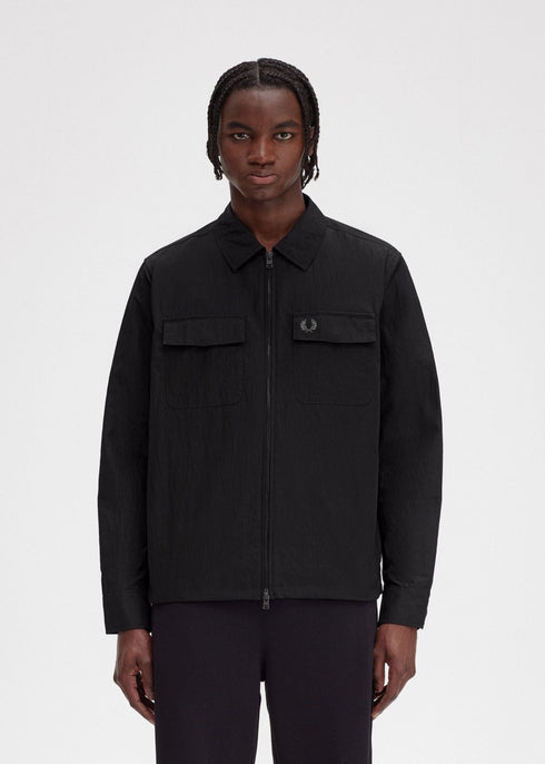 Fred Perry Overshirt Giubbino Uomo zip overshirt Nero - Francavilla Moda